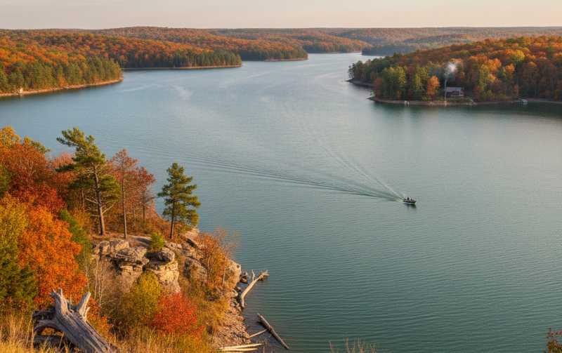 Lake Pomme de Terre in Missouri in the autumn.